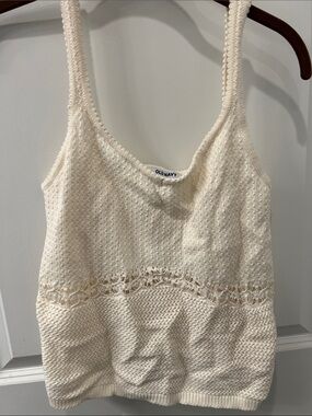 Old Navy Cream Crochet Knit Crop Tank